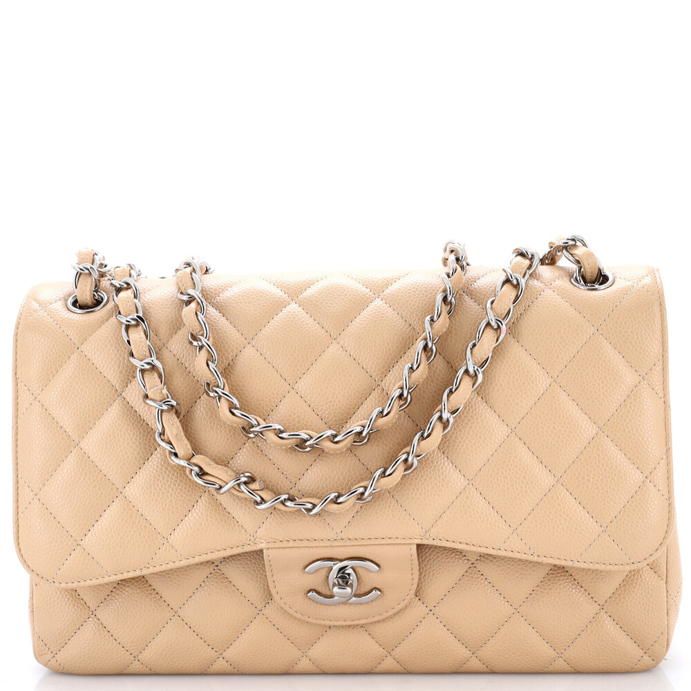 Chanel Jumbo Classic Double Flap Bag Quilted Caviar